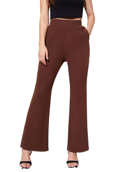 

x riza rehmani slant pocket flare leg pants 008l#, Black;white