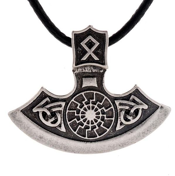 Kolye Kolyeler Antika Gümüş Perun Axe Viking Rune Sembol Muska Erkekler Neckalceendent Colnlacespendent