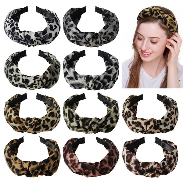 

fashion women leopard print hair bands for girls knotted hair hoop hairbands bowknot headband headwear hair accessories, Slivery;white