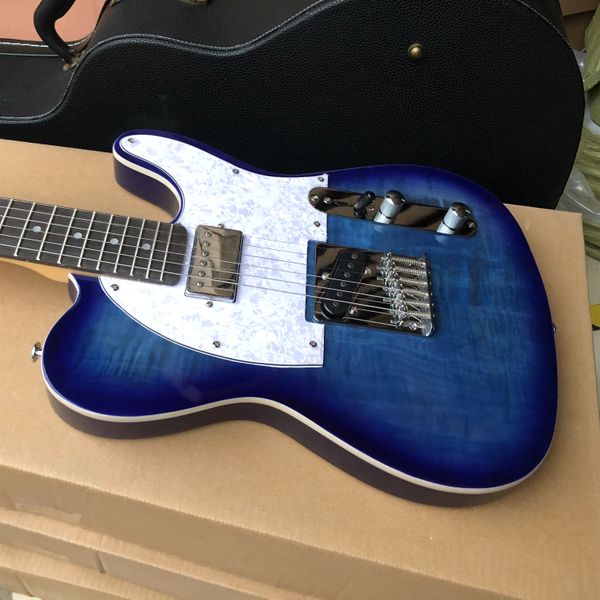

blue burst flame maple fen tl electric guitar with chrome hardware,in stock