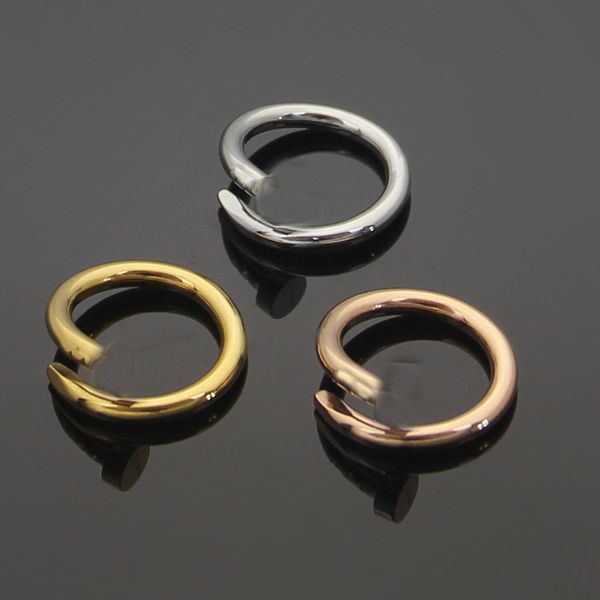 

luxury designer gold nail rings lover band ring diamond jewelry 316 titanium steel women mens classic jewelries 18k fashion acdessories wedd, Silver
