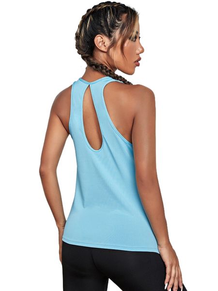 

breathable softness cut out back sports tank h6dq#, Gray