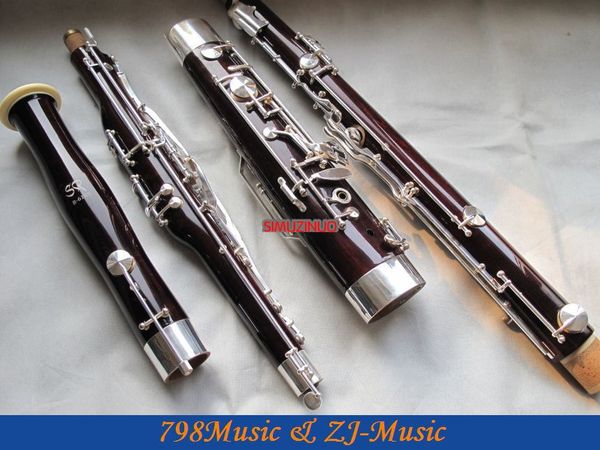 

maple wooden bassoon silver plated key 2 bocals brand new
