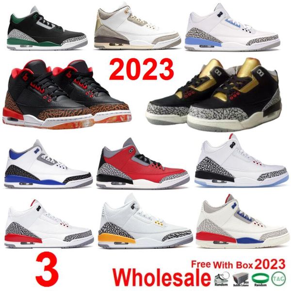 Fuoco rosso 3S Scarpe da basket Kumquat 3 Black Gold Cement Cardinal Red Georgetown Se Unite Racer Musline Blu infrarosso Bianco puro con scatola Unc