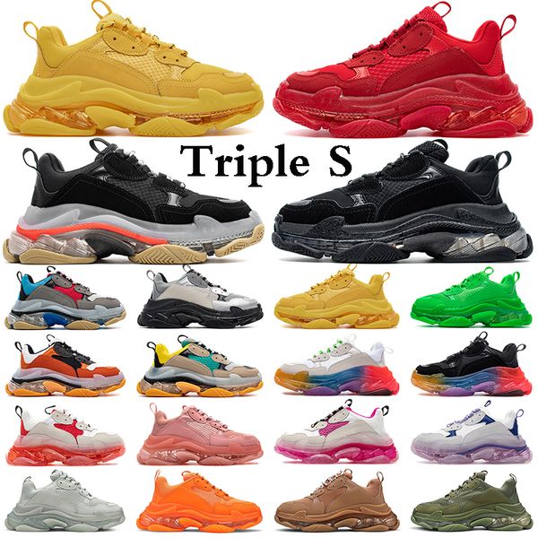 

triple s running shoes men women triple white black red yellow orange neon green cool grey bred pink crimson pulse mens trainers sports snea