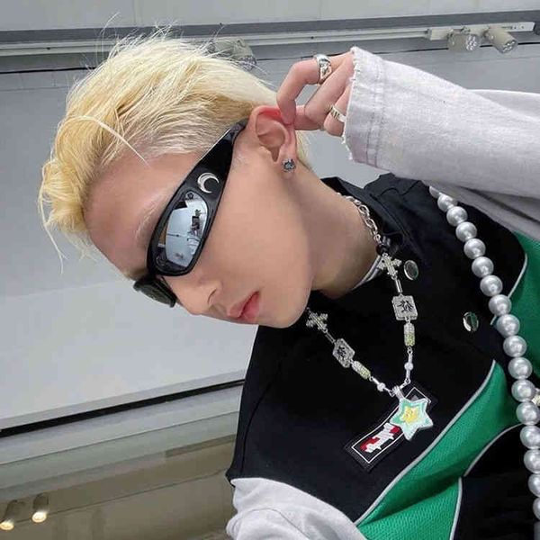 

designer ray cycle luxurious marine sunglasses hip hop glasses new trend moon outdoor disco hip hop riding fashion street shooting men women, White;black