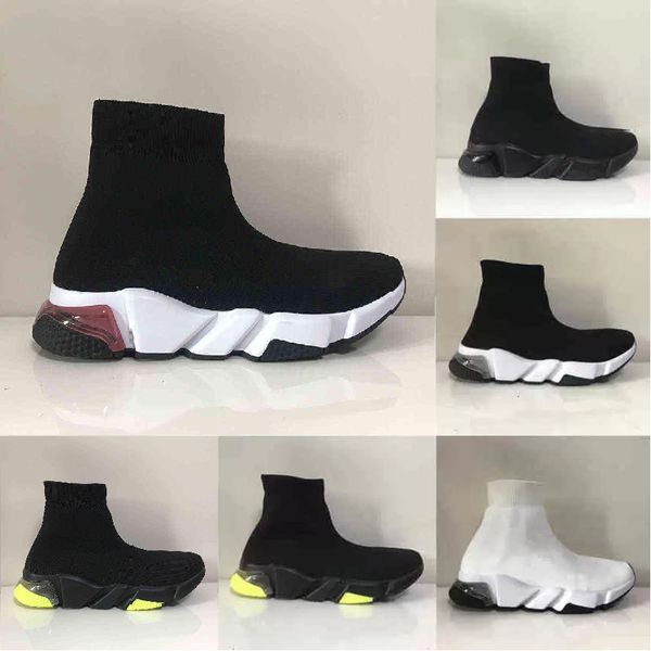 

2022 designer casual boots socks shoes man women speed 2.0 triple sneakers runner trainer black white red air cushion clear sole sock lpx5