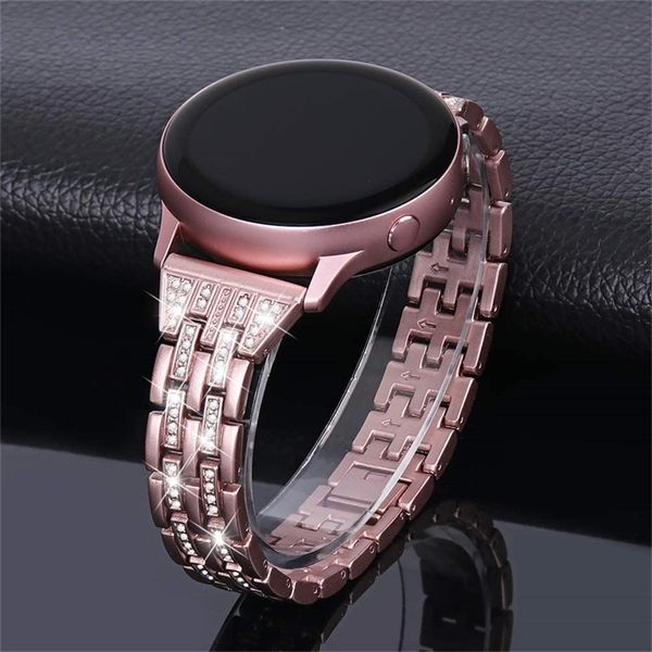 

women diamond bracelet for samsung galaxy watch 4 40mm 44mm band active 2 watch4 classic 42mm 46mm quick release 20mm 22mm strap 220412, Black;brown
