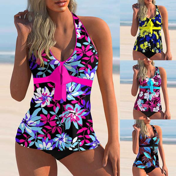 

2022 new color printed swimsuit colorful pattern swimsuit with breast pad women's swimsuit no logo