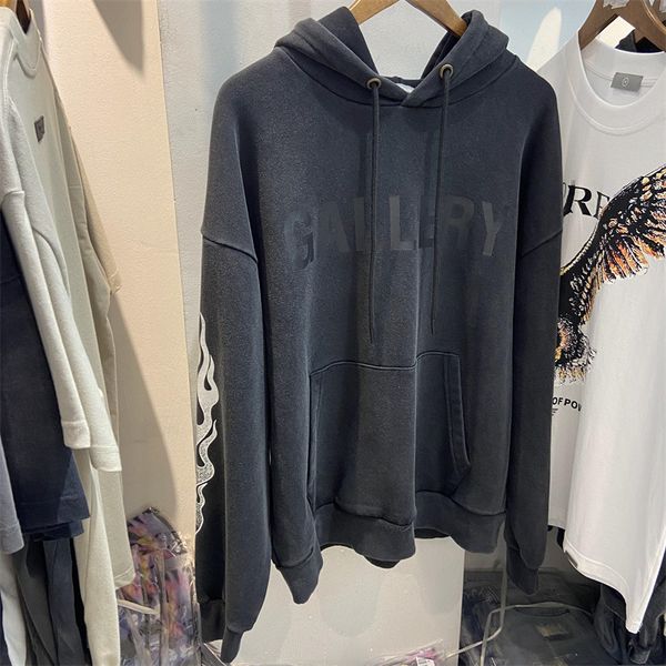 

2022ss new autumn winter street letter printed fleece hoodie men's plus size hoodies & sweatshirts real pics, Black;brown