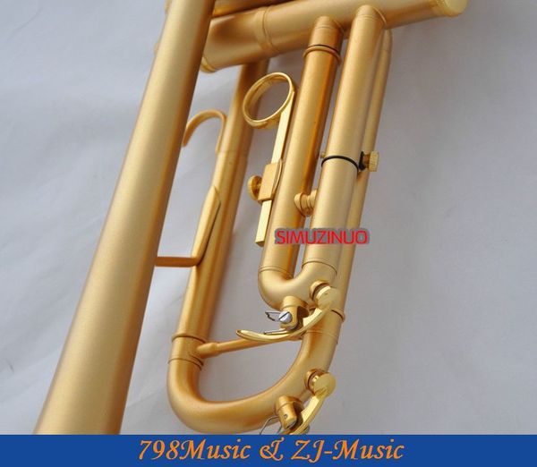 

high grade satin gold plated trumpet horn bb keys monel valve with case