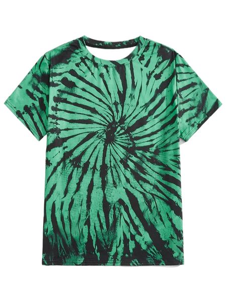 

romwe guys tie dye tee a6vv#, White;black
