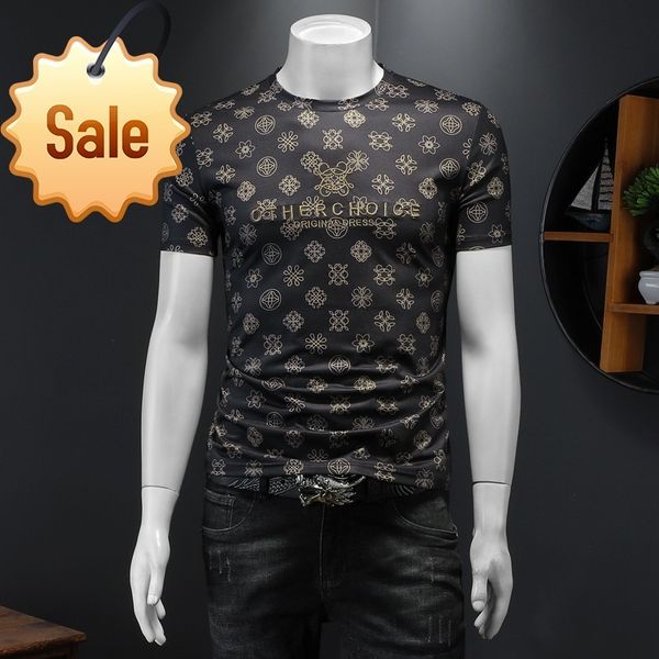 

fashion trend2022 summer mercerized short slim fit letter youth half sleeve shirt casual men, White;black