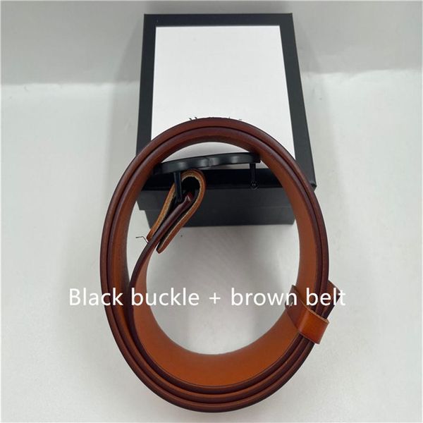 

2022 menswear designer belt for women in stylish luxury leather white box with black smooth gold button237l, Black;brown