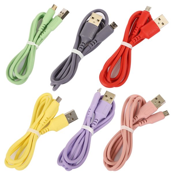 Cabo USB de silicone líquido para micro V8 Android Tipo C Coloque Linha de Dados de Dados 3A Cabos de Carga Fast 1m 3ft