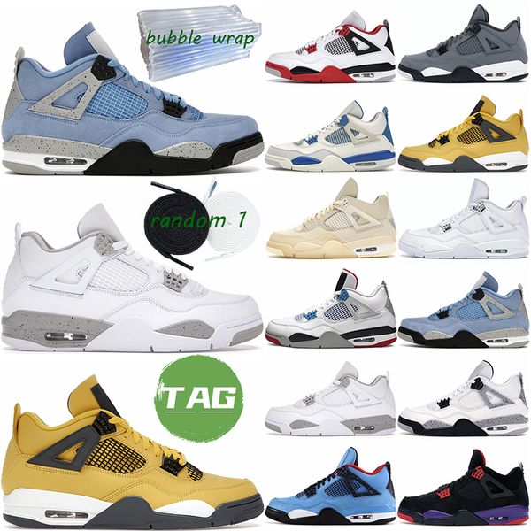 

4s basketball shoes men women black cat 4 infrared lightning safety pure military royalty red thunder black purple white oreo sports trainer
