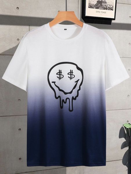 

men expression print ombre tee o4qc#, White;black