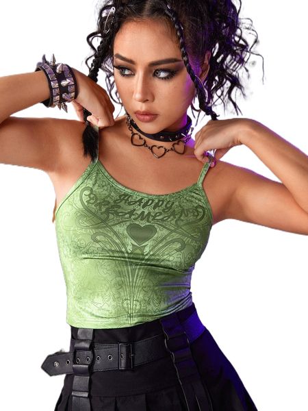 

romwe tie dye heart print cami i35d#, White