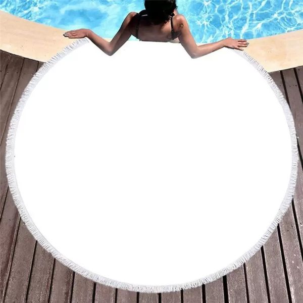 

custom microfiber round beach towel yoga mat sunscreen shawl wrap mat picnic with tassels and without tassels 150cm home customization