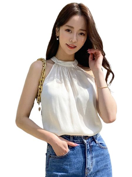 

dazy keyhole back satin halter k2ct#, White