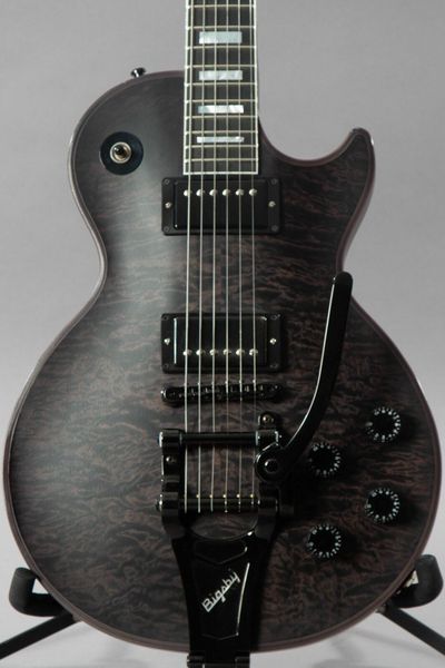

custom shop les custom darksyde trans charcoal widow electric guitar