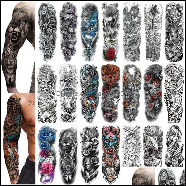 Другие декоративные наклейки дома декор сад FL Arm Tattoo Stickers скелеты и розы