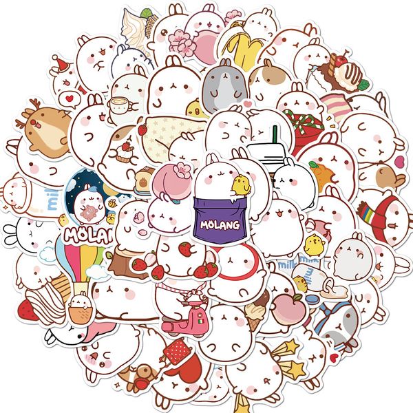 New Sexy 50PCS Cute Chubby Rabbit Graffiti Stickers DIY Frigo Laptop Guitar Bagagli Valigia Impermeabile Cartoon Kids Sticker Decal Toys