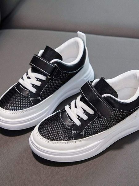 

boys minimalist mesh panel skate shoes she, Black