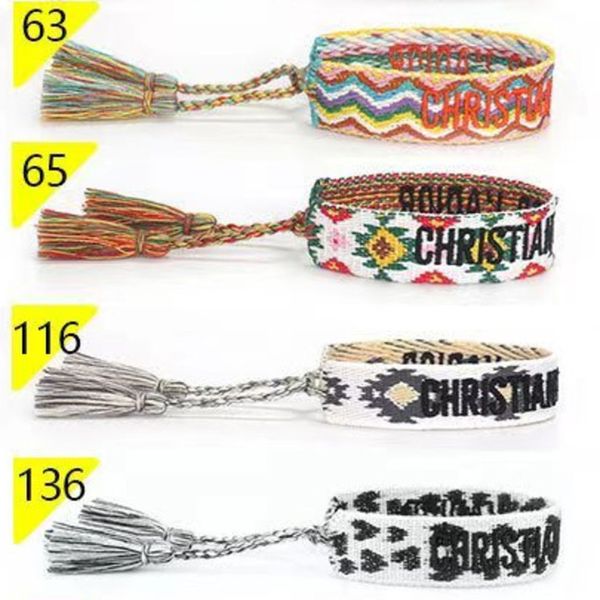 

classic brand fashion bracelets chains jewelry bangles handmade embroidered link woven tassel adjustable women men lover gift chain bangle 5, Black