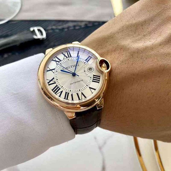 

watch men s automatic mechanical blue needle simple waterproof stainless steel belt calendar couple and wome, Slivery;brown