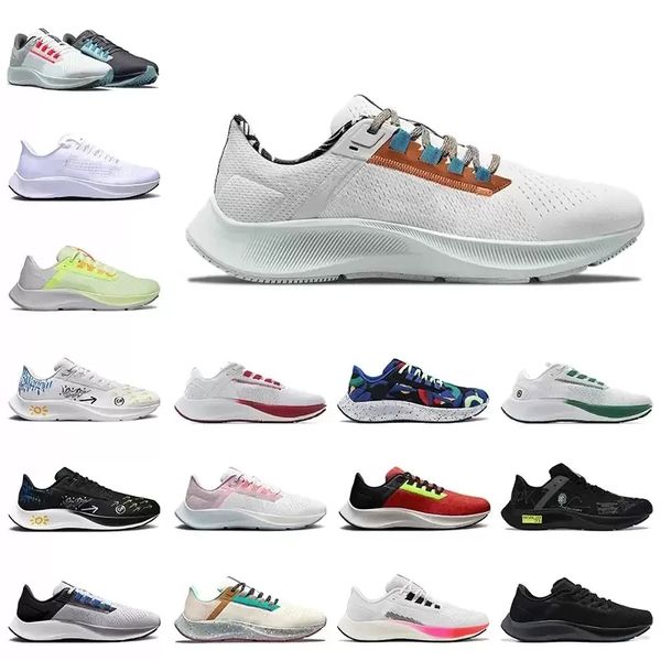 

36-45 sizes zoom react running shoes pegasus38 be true mens women zm flyease 38 triple white midnight black navy chlorine blue ribbon green
