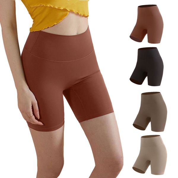 

2022 new nude lu shorts leggings three-point fitness pant sport clothes original tight short women gym workout high waist shorts girls, Black