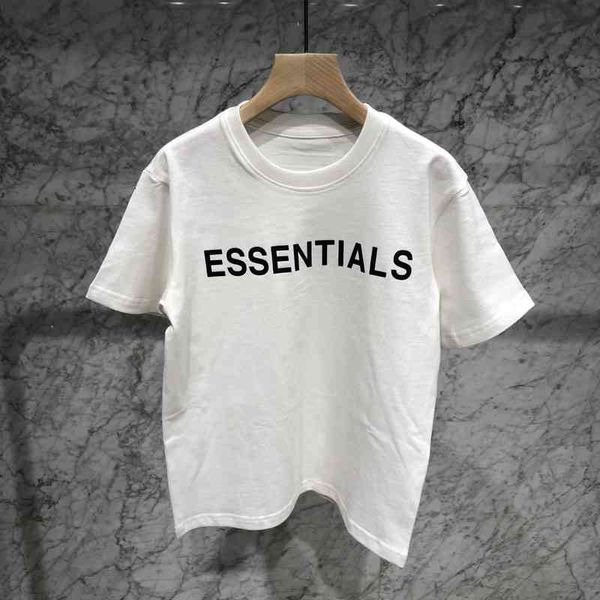 

50% discount bagsshort essentials letter children's printed sleeve fog multi thread wear round neck, White;black