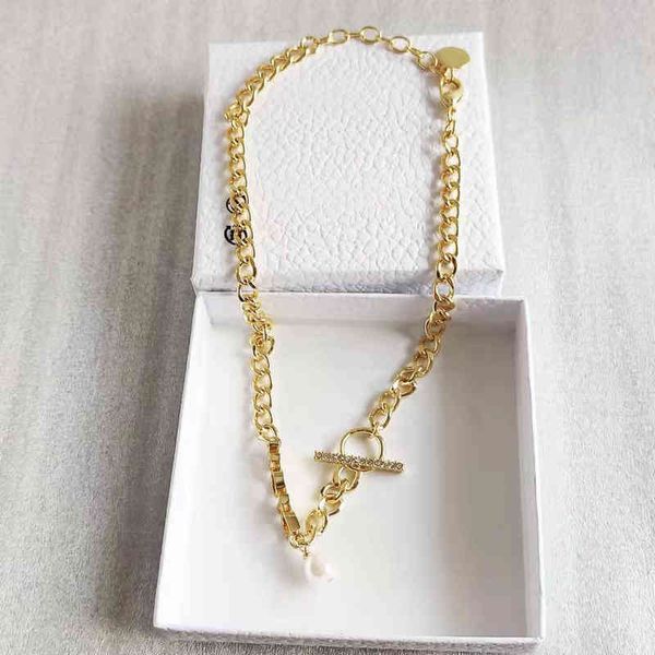 

18k gold chain designer necklace choker for woman fashion design necklaces pearl gem chains trend jewelry supply braceletijps, Golden;silver