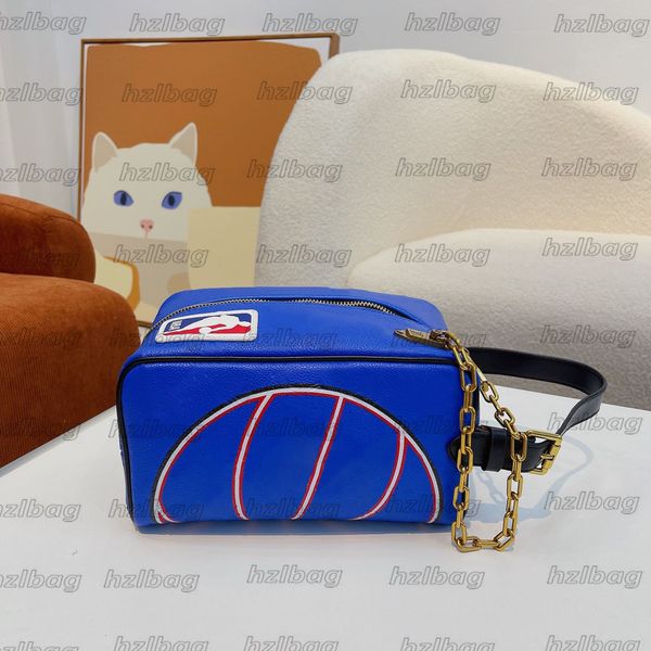 

blue cloakroom dopp kit bag monograms collaboration chain leather logo toiletry pouch season 3 capsule collection cosmetic case organizer