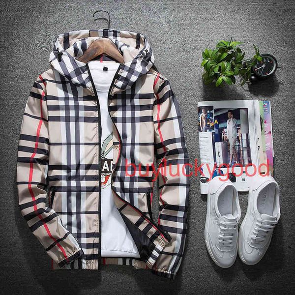 

good brand coat 6681 spring and autumn jacket korean slim hooded clothes men's plaid coat, Black;brown