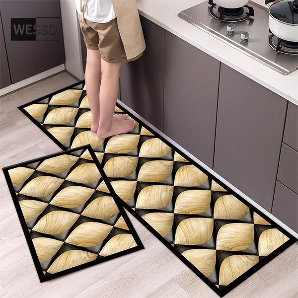 Tappeti Moderni Tappetini da Cucina con Stampa Geometrica Set Sottile Pavimento Antiscivolo Casa Corridoio Ingresso Piccolo 40x60cm Tappeto Senza Pelucchi NordicCarpets