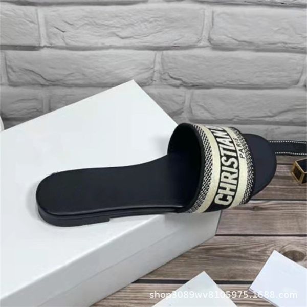 

52% off 2022 flat summer new seaside letter fashion wear net red beach vacation cool slippers female, Black