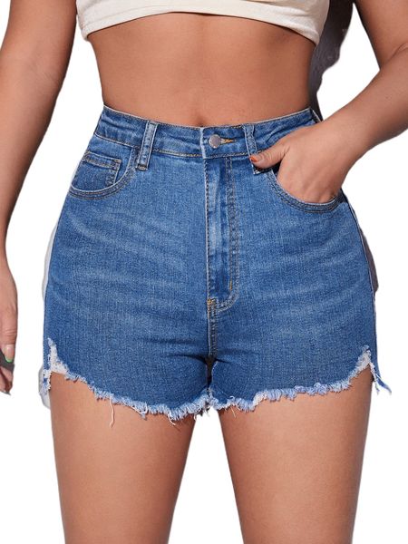 

sxy ripped raw hem denim shorts x8lv#, White;black