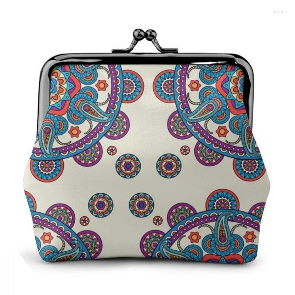 Abendtaschen Designs Boho Blumendruck Frauen Dame Retro Vintage Leder Kleine Brieftasche Haspe Geldbörse Clutch Bag Mädchen Monederos DropEvening