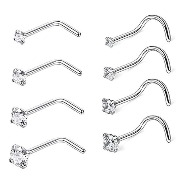 Großhandel Diamant Mini Edelstahl Nasenstecker Titan Zirkon Unsichtbarer Nasenring Piercing Schmuck