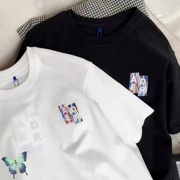 

embroidery colorful letter men women oversize black white tees t-shirt, White;black