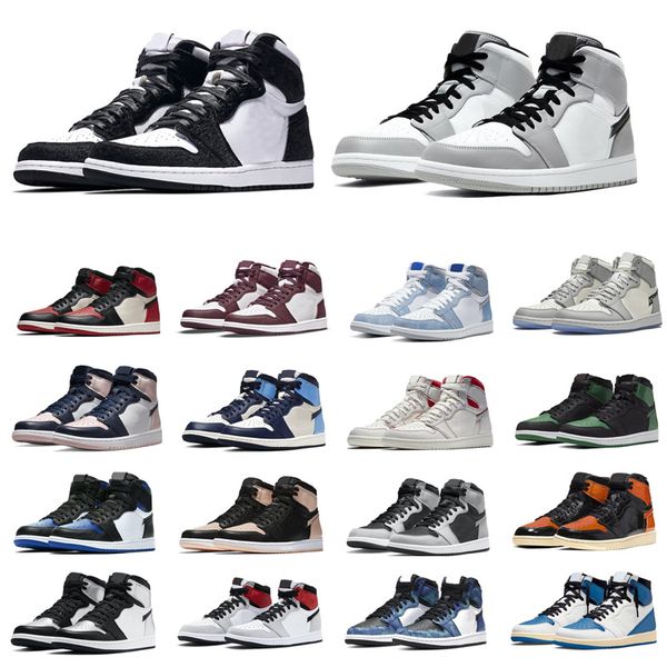 

men women basketball shoes 1s 1 bred patent university blue digital pink smoke grey outdoor mens trainers sports sneakers 36-47