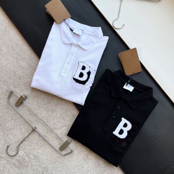 

22ss men printed t shirts gradient letter clothes short sleeve mens shirt tag letters polo black white#003, White;black