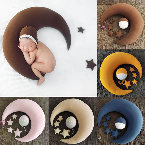

baby posing pillow born pography props cute hat colorful beans moon stars po shooting set for infant gifts 220815