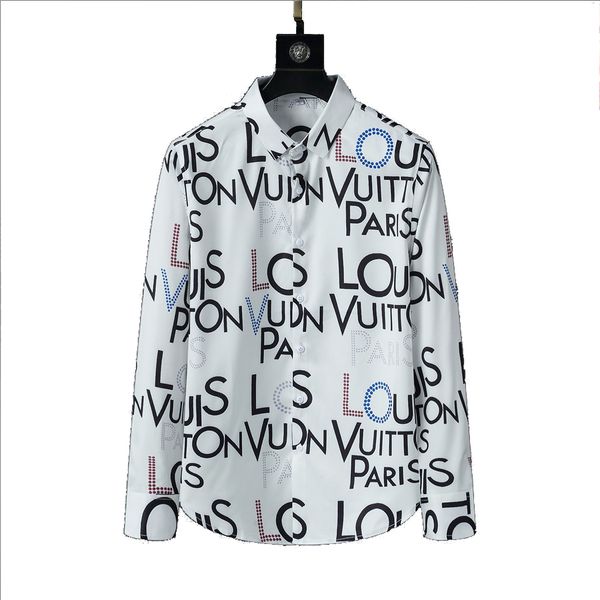 

2022 luxurys designers dress shirt menswear fashion society black men solid color business casual long sleeve m-xxxl ap17, White;black