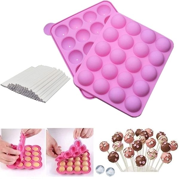 2012 Fori Lecca-lecca Muffa Cake Pops Cioccolatini Caramelle Silicone Pop Maker Strumento Cottura Moule A Gateaux 220815