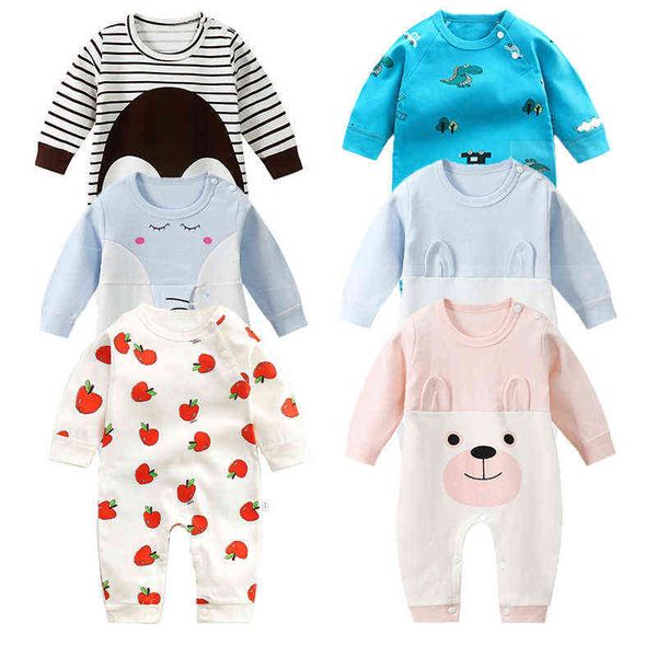 

baby clothes newborn baby romper infant baby boys girls long sleeve cartoon bear rompers jumpsuit clothes overalls for children g220510, Blue