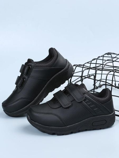 

kids stitch detail sneakers she, Black