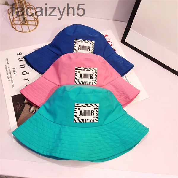 

ball caps designer korean new fisherman's hat female sunscreen dome large brim sun hat breathable ad printing er, Blue;gray